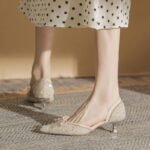 Elegant Sequin Embellished Kitten Heel Pumps - N0211 