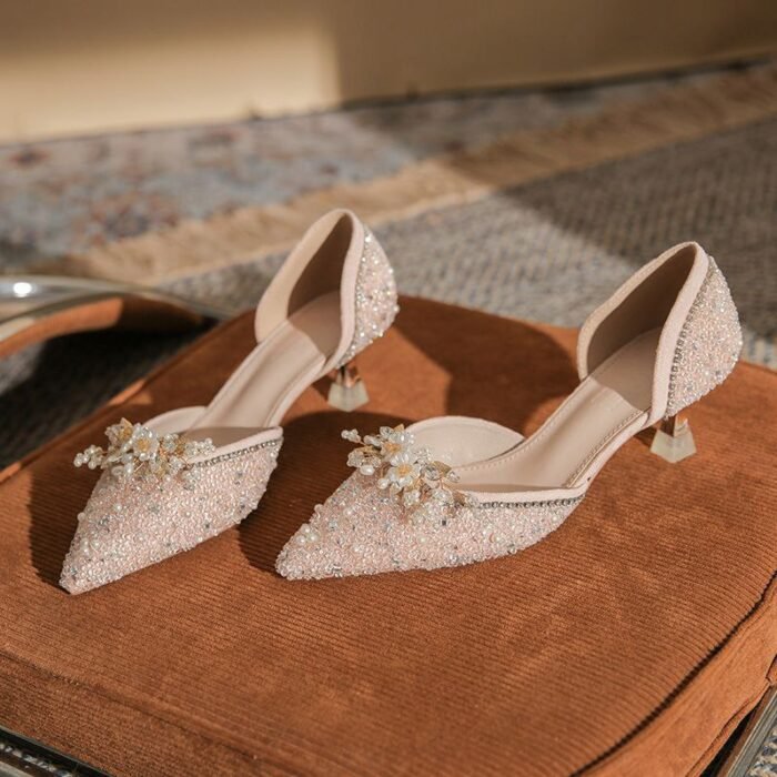 Elegant Sequin Embellished Kitten Heel Pumps - N0211 
