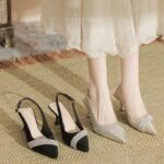 Sparkle Embellished Pointed Toe Pumps 6cm Heel - NN017