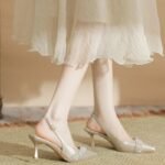 Sparkle Embellished Pointed Toe Pumps 6cm Heel - NN017
