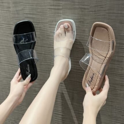 Chic Clear Strap Wedge Sandals - BB001