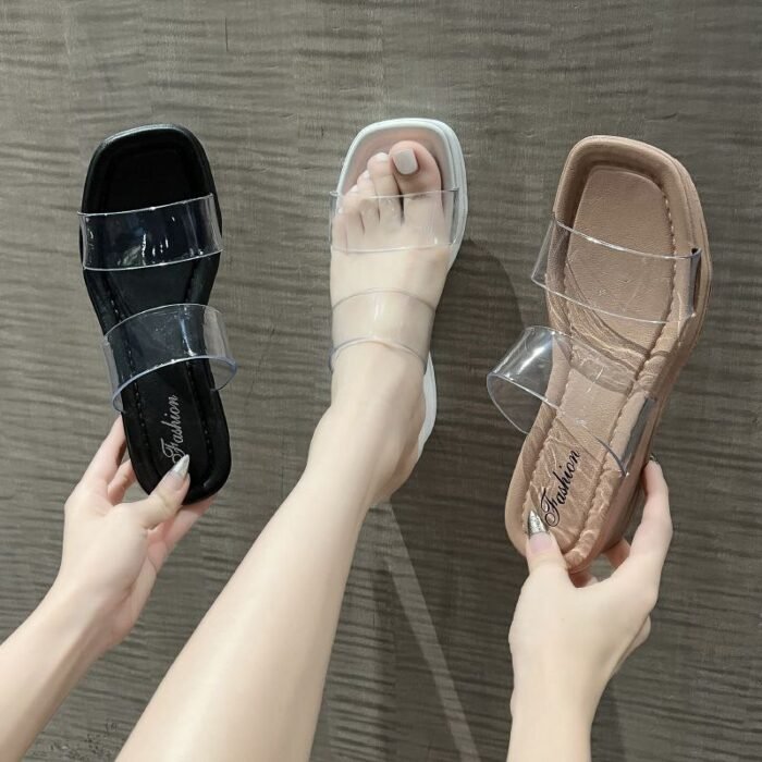 Chic Clear Strap Wedge Sandals - BB001