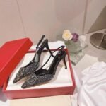 Sparkling Crystal Embellished Slingback Heels - C0053