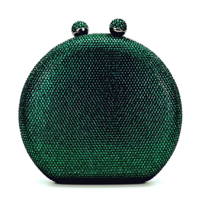 Crystal Embellished Round Bag - BA059