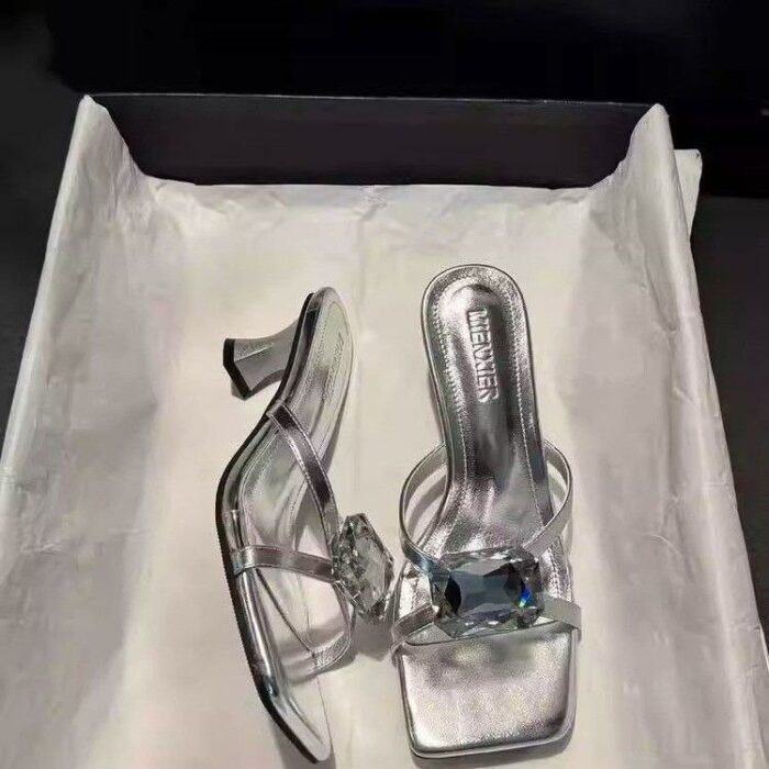 Embellished Square Toe Block Heel - NN030