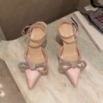 Sparkling Bow Ankle Strap Heels - X0024