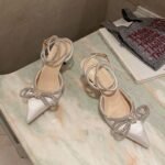 Sparkling Bow Ankle Strap Heels - X0024