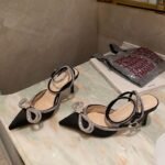 Sparkling Bow Ankle Strap Heels - X0024