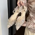 Elegant Crystal Embellished Pointed Toe Shoes - NS011