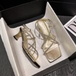 Sparkling Diamond Strap Block Heel - NN031