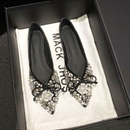 Elegant Rhinestone Pearl Flat - NS0022