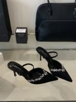Elegant Pointed Toe Rhinestone Slingback Heels - x0044