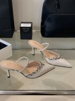 Elegant Pointed Toe Rhinestone Slingback Heels - x0044