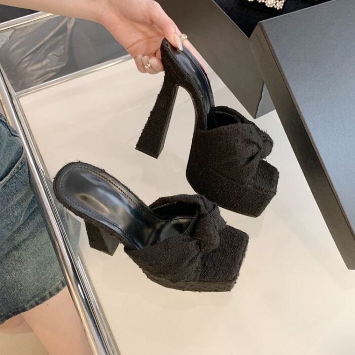 Chic Bowknot Platform Mules - X0078