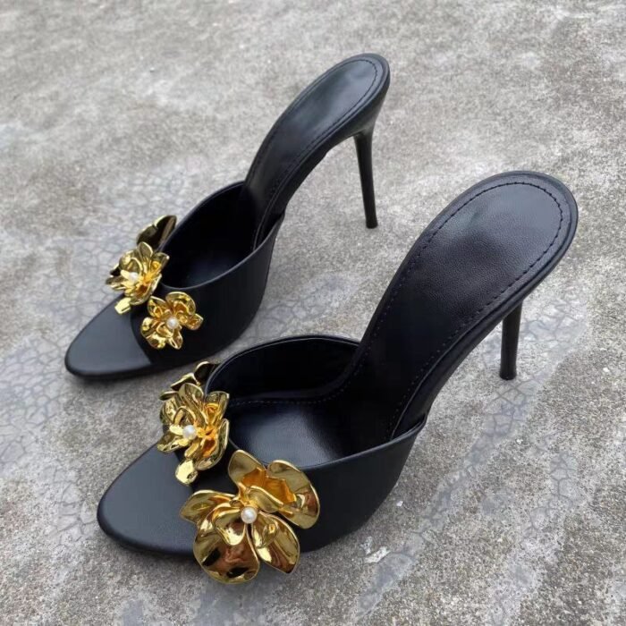 Chic Floral Embellished High Heel - NN040