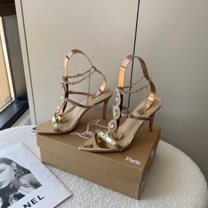 Crystal Chain Strap High Heels - C0068 