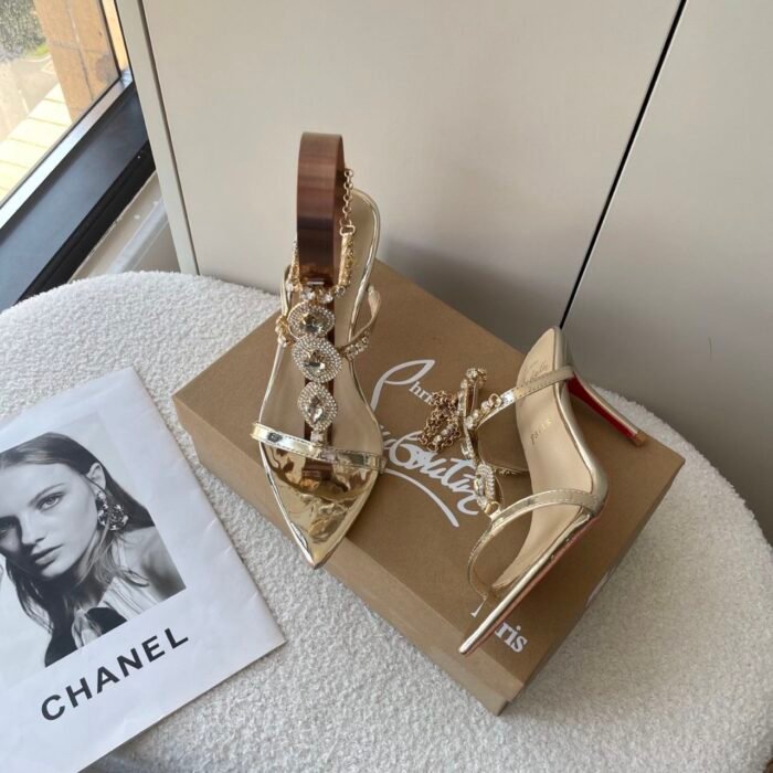 Crystal Chain Strap High Heels - C0068 