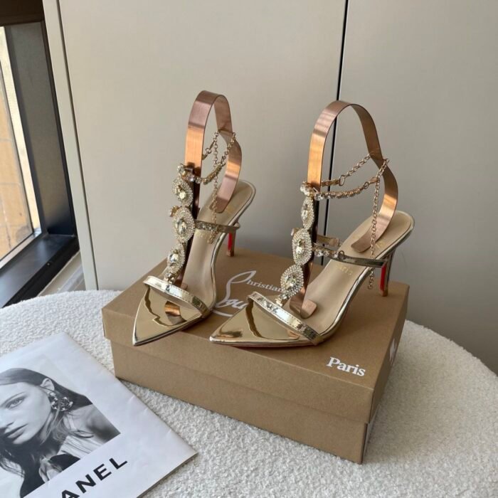 Crystal Chain Strap High Heels - C0068 