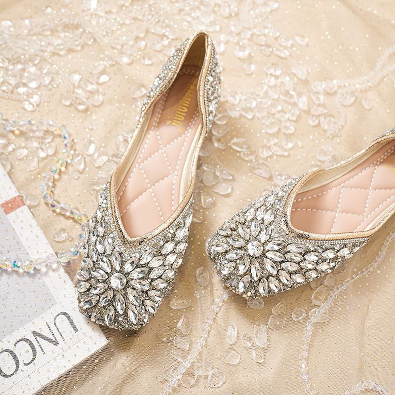 Sparkling Rhinestone Flat Shoes - Ns0025